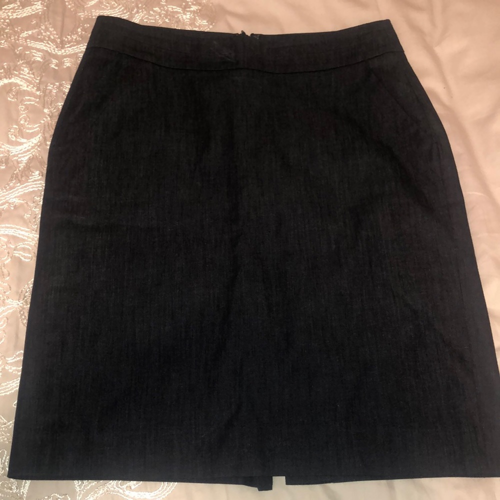 LOFT 00P Dressy Denim Navy Pencil Skirt